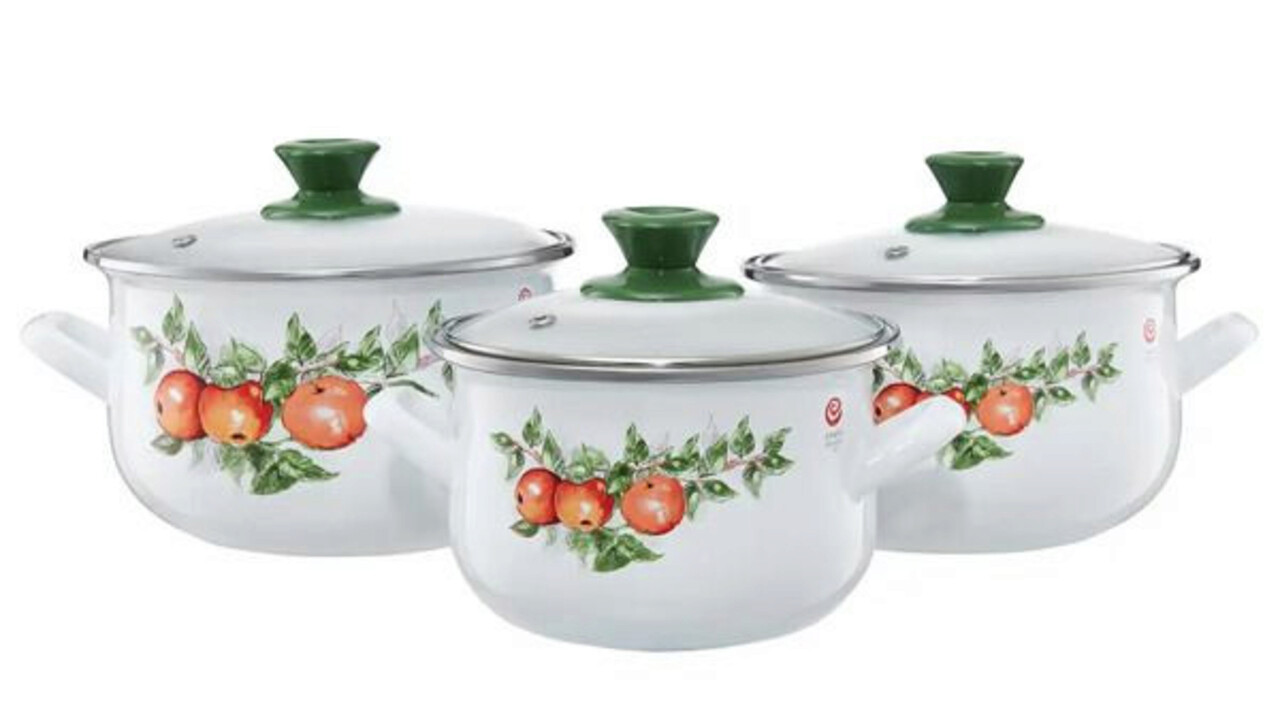 Set oale model mere Emalia Olkusz, 6 piese, otel/sticla, multicolor - imagine 3